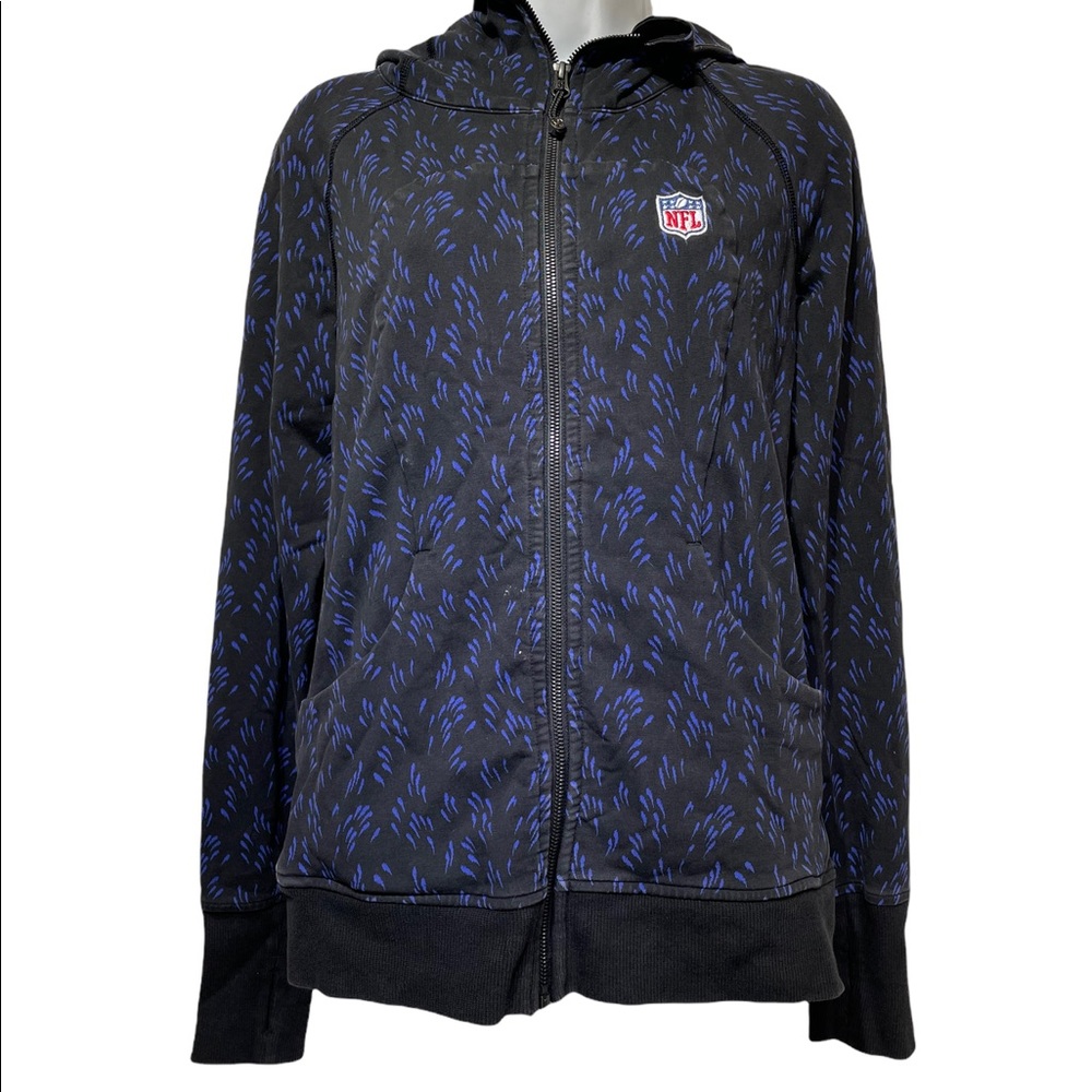 Lululemon NFL Carolina Panthers Scuba black blue Full Zip Jacket Size 10